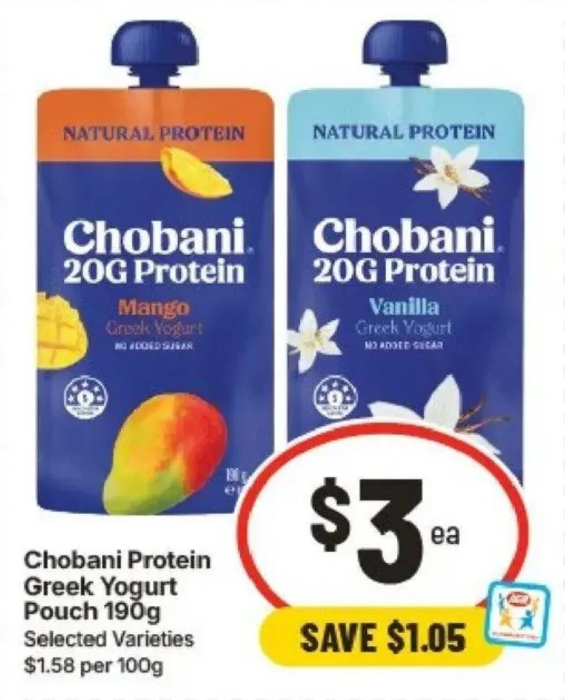 Chobani Protein Greek Yogurt Pouch 190g
