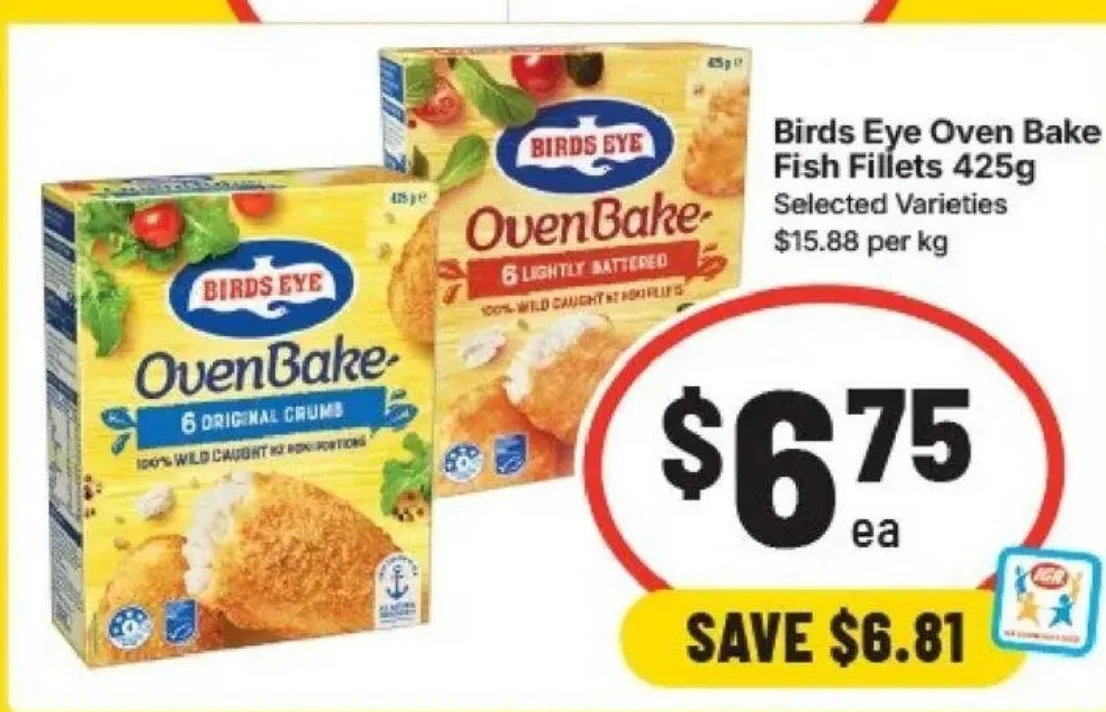 Birds Eye Oven Bake Fish Fillets 425g