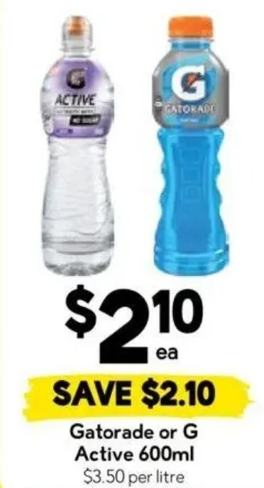 Gatorade or G Active 600ml