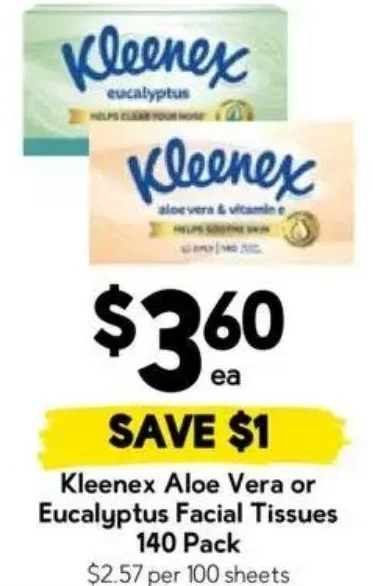 Kleenex Aloe Vera or Eucalyptus Facial Tissues