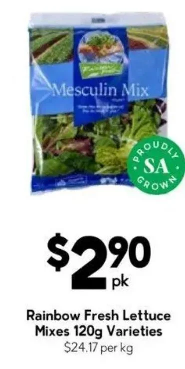 Rainbow Fresh Lettuce Mixes 120g Varieties