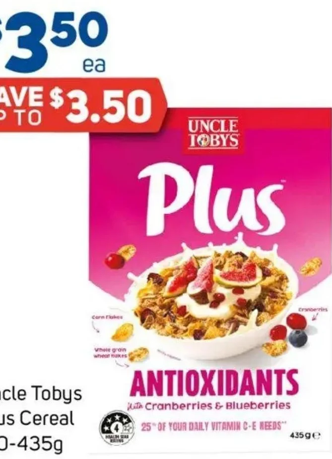 Uncle Tobys Plus Cereal