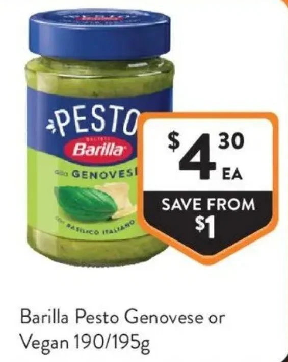 Barilla Pesto Genovese or Vegan 190/195g