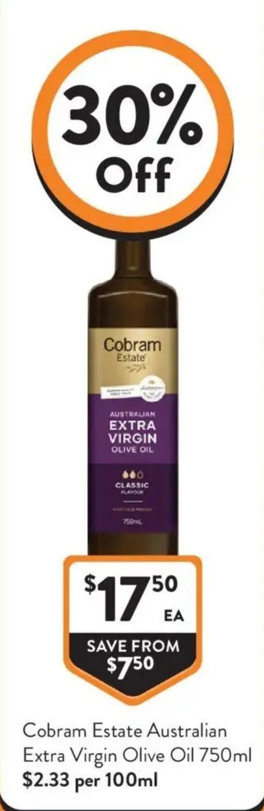 Cobram Estate Australian Extra Virgin Olive Oil 750ml