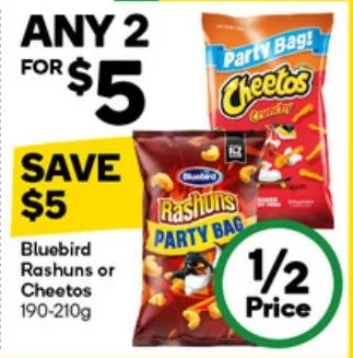 Bluebird Rashuns or Cheetos