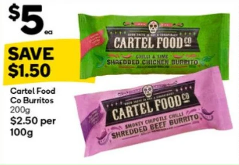Cartel Food Co Burritos